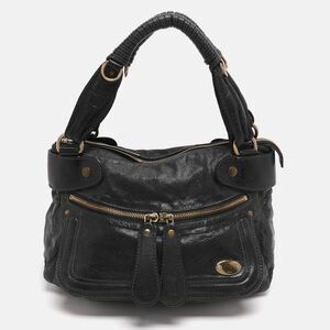 Chloe Bay Large Black Leather Hobo